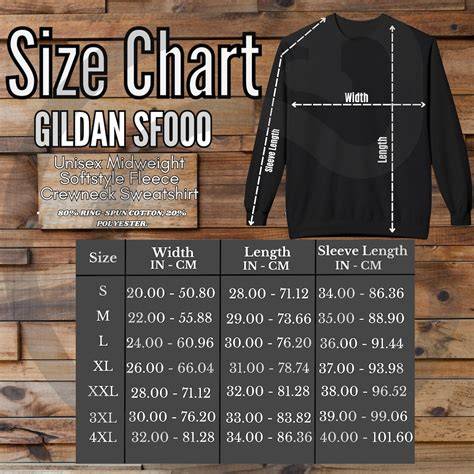 Gildan Sweater Size Chart
