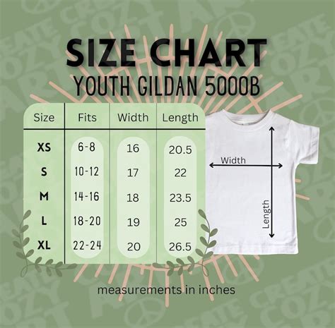 Gildan Youth Sizes Chart