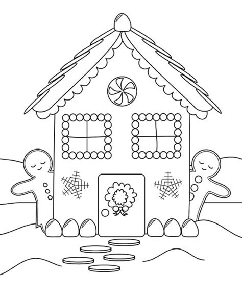 Gingerbread House Coloring Printable