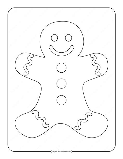 Gingerbread Man Coloring Page Printable Free