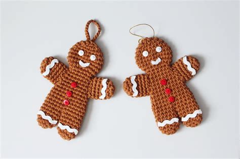 Gingerbread Man Crochet Ornament