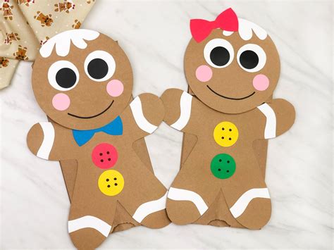 Gingerbread Man Paper Bag Puppet Template