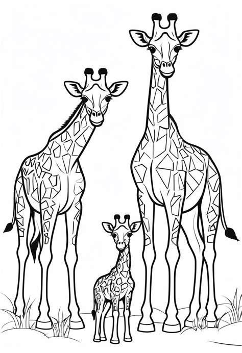 Giraffe Coloring Book Page