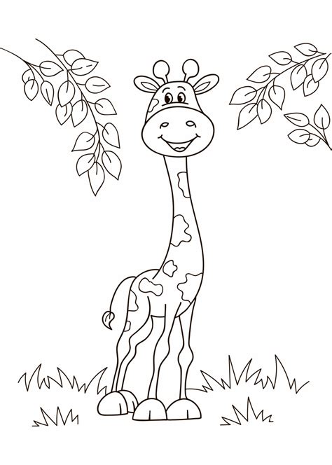 Giraffe Kleurplaat