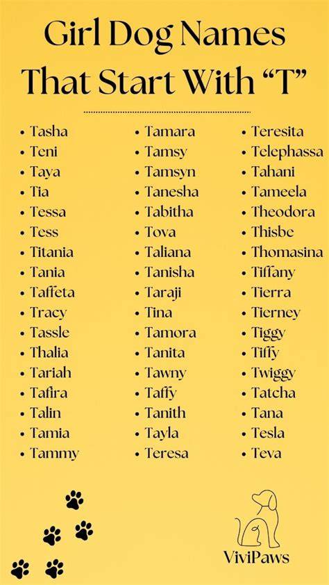 Girl Dog Names That Start With T
