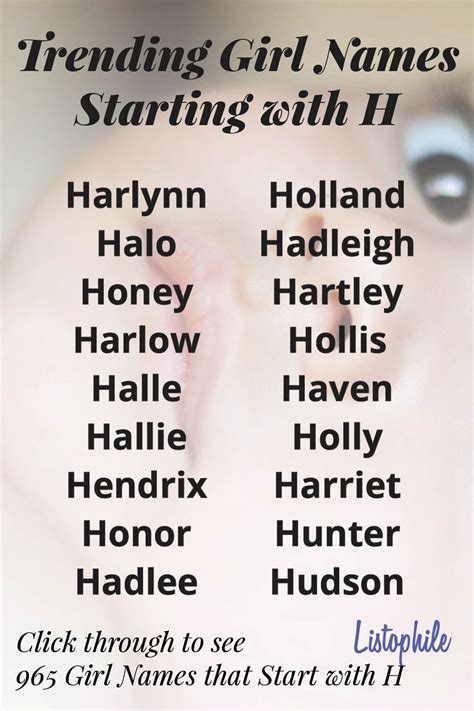 Girl Last Names That Start With H