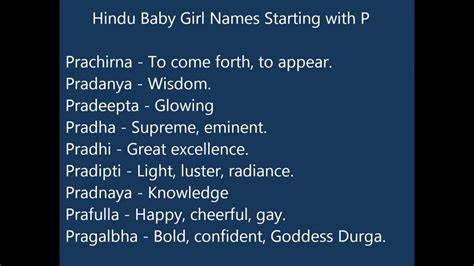 Girl Names Starting With P Hindu
