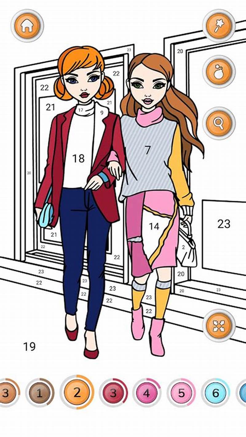 Girls Coloring Book - Color By Number For Girls