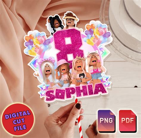 Girls Roblox Printable Cake Topper - Etsy
