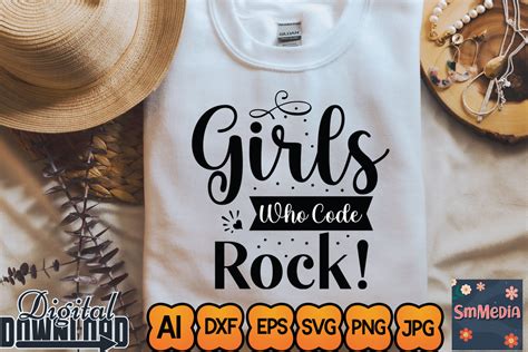 Girls Who Code Rock SVG Cut File