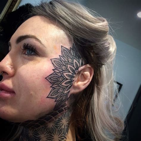 Girly Mandala Face Tattoos