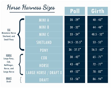 Girth Size Chart Horse
