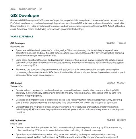 Gis Resume Templates Free