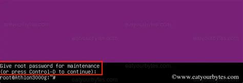 Give Root Password For Maintenance