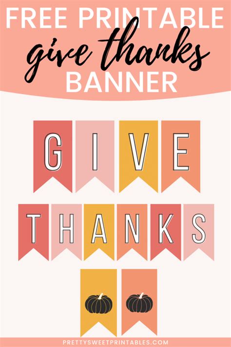 Give Thanks Banner Printable