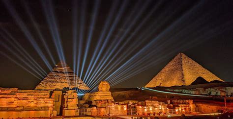 Giza Pyramids at Night