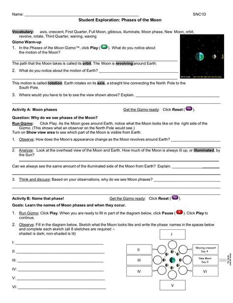 Gizmos Worksheet Answers