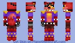 Shine Like a Rockstar with the Glamorous Glamrock Foxy Minecraft Skin