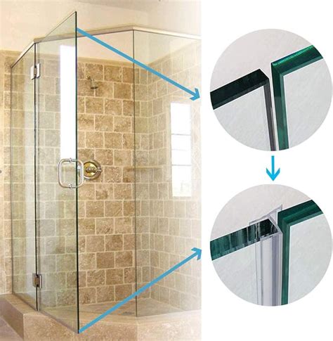 Vakind Glass Door Sealing Strip, Frameless Shower Seal Strip for 3/8 inch Glass