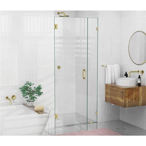 Glass Warehouse 57.75 in. x 78 in. Frameless Wall Pivot/Hinged Shower Door in Chrome with Handle