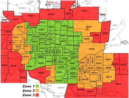 Glendale Arizona Zip Code Map