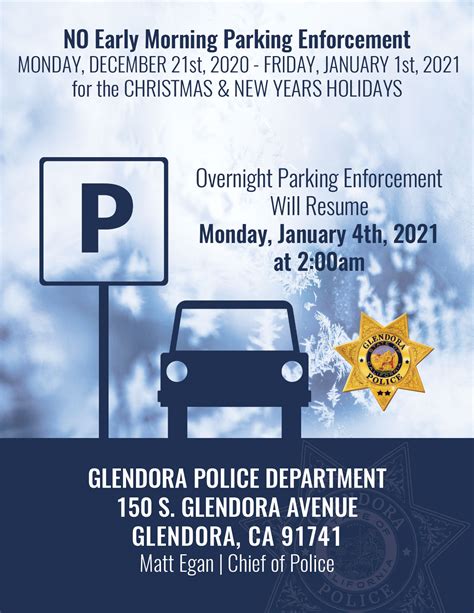 Glendora Overnight Parking Calendar