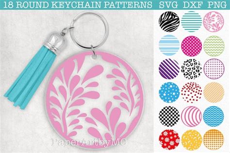 Download Glitter Keychain Key Ring Pattern Cricut SVG DXF Files