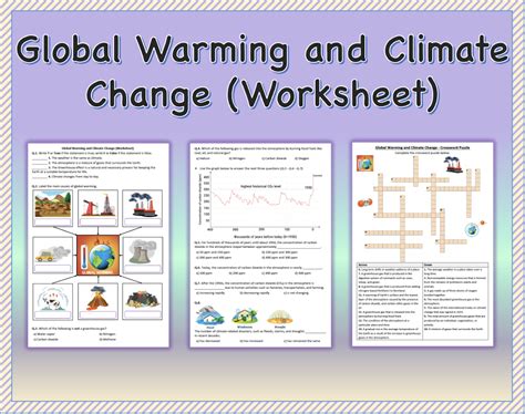 Global Climate Change Worksheet Answers