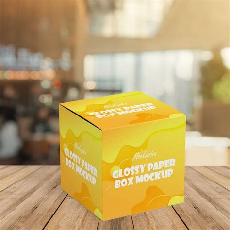 Glossy Paper Box Mockup