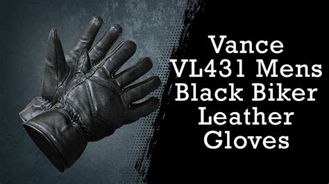 Glove History Vance VL431 Men's Black Biker Leather Gloves