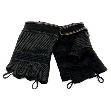 Glove History Vance VL451 Mens Black Mesh Gel Palm Fingerless Gloves