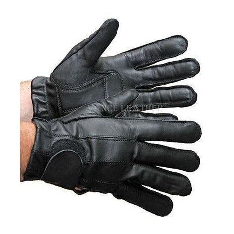 Image of Vance VL408 Men's Black Leather Gel Palm Driving Gloves
