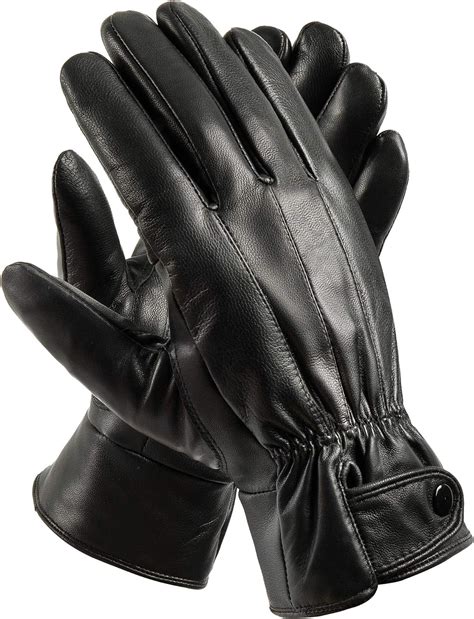 Glove Materials Vance VL419 Mens Black Padded And Insulated Winter Gauntlet Leather Gloves