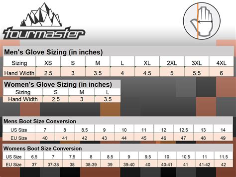 Glove Dimensions and Fitting Tour Master Womens Horizon Line Overlander Gloves