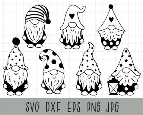 Free Svg Cute Red Gnomes Christmas Clipart Bundle