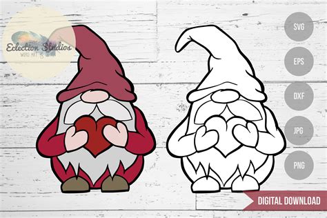95+ Gnome Heart SVG, Gnome Heart SVG Valentine's Day SVG Gnomes SVG Dxf. SVG Gnome Dxf Eps