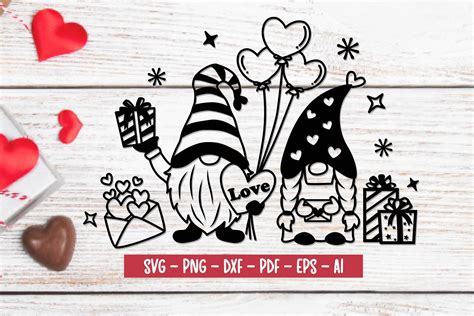 Spread Love this Valentine's Day with Enchanting Gnome Valentines SVG Designs