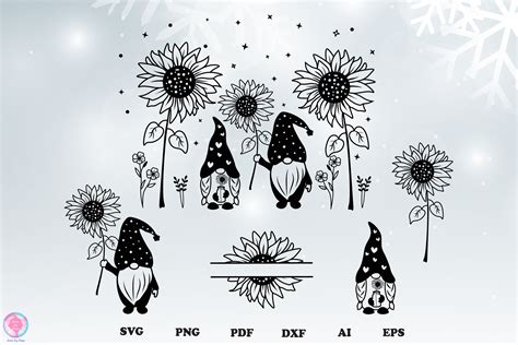 Download Gnome with Sunflower Files DXF Files