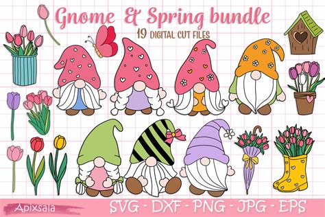 Download Gnome-Welcome Spring, SVG File Bundle Files for Cricut
