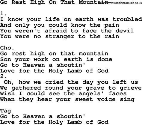 Go Rest High On That Mountain Lyrics