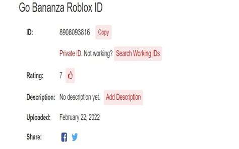 Go Bananza Roblox ID Guide
