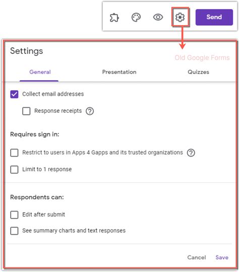 Go Through the Google Forms Settings