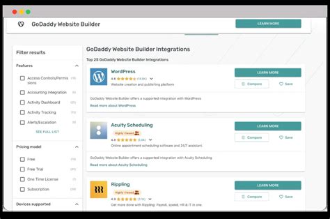 GoDaddy website builder: Features and Tools
