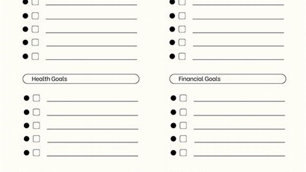 Goals For 2025 Worksheet Pdf