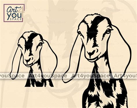 Download Goat File - Nubian Goat Face DXF Files