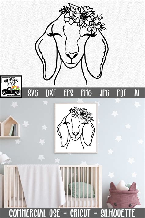 Download Goat File - Nubian Goat Face For Crafts