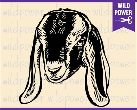 Download Goat File - Nubian Goat Face For Cricut