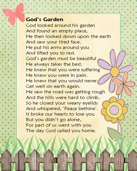 God's Garden Poem Printable