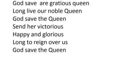 God Save The Queen Lyrics Printable