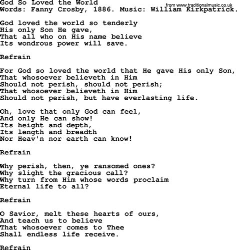 For God So Loved The World Lyrics